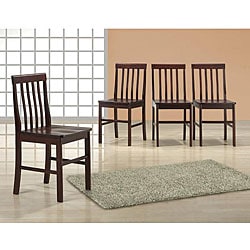 Espresso Wood Dining Chairs (Set of 4)