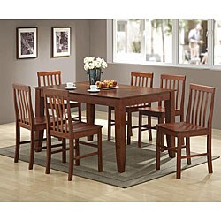 Abigail 7-piece Brown Solid Wood Dinette Set