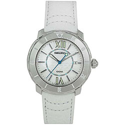 Seiko Women's Sport White Leather Strap Watch