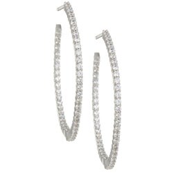 14k Gold 1 1/2ct TDW Diamond Inside-out Hoop Earrings (I-J, I2)