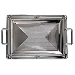 Carlisle Foodservice 17 7/8 x 13 Geometic Bordered Tray With Handles