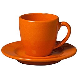 Waechtersbach Orange Peel Espresso Cups with Saucers (Set of 4)