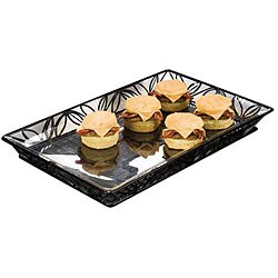 American Metalcraft Black Leaf Wrought Iron Basket