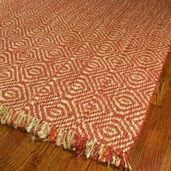 Hand-woven Arts Natural/ Rust Fine Sisal Rug (6' x 9')