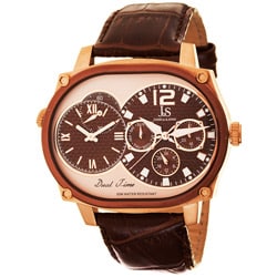 Joshua & Sons Men's Dual-time Multi-function Brown Watch