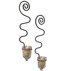 Curved Wire Wall Sconce Set