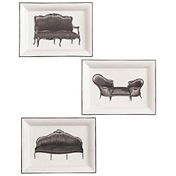 Sadek 8-inch Rectangular Sofa Design Plates (Set of 3)