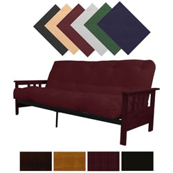 Providence Full Mission-style Frame/Twill Splendor Mattress Futon Set