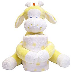 Piccolo Bambino Coral Blanket and Big Yellow Toy Giraffe
