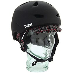 Bern Brentwood Men's Black Snowboard Helmet with Plaid Liner