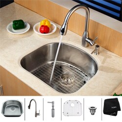 Kraus Stainless Steel Undermount Sink/ Faucet and Dispenser