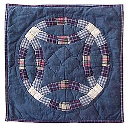 Blue Double Wedding Ring 16-inch Throw Pillows (Set of 2)