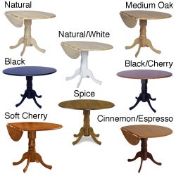 Round 42-inch Drop-leaf Table