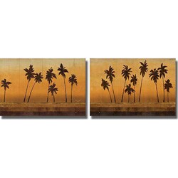 Sunset Palms I & II by Cheryl Martin Canvas Set