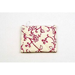 Olivia Red Floral Block-printed Coin Purse (India)
