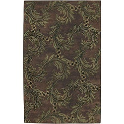 Hand-tufted Brown Wool Wavre Rug (9' x 13')