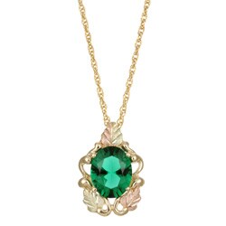 10k Black Hills Gold Green Helanite Necklace