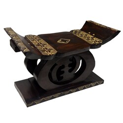 Hand-finished Ashanti 'Gye Nyame' Royal Stool (Ghana)