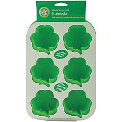Wilton 6-cavity 'Shamrocks' Green Silicone Mold
