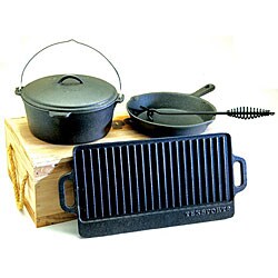Texsport 5-piece Cast Iron Cookware Kit