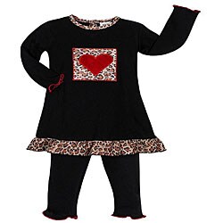 JoJo Designs Baby Girl's Heart and Leopard Print 2-piece Outfit