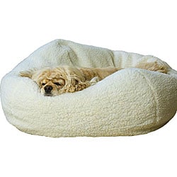 Natural Sherpa Puff Ball 26-inch Pet Bed