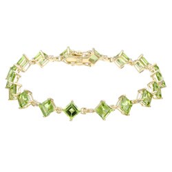 10k Yellow Gold Peridot and Diamond Bracelet