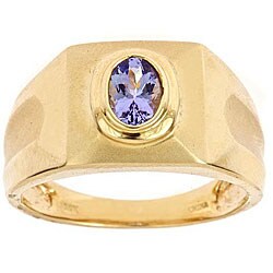 Dyach 14k Yellow Gold Men's Tanzanite Ring