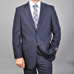 Carlo Lusso Men's Navy Blue Two-button Suit