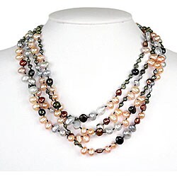 Multi-colored Freshwater Pearl Necklace (4-15 mm)