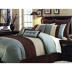Handcrafted Blue Pintuck 8-piece Comforter Set