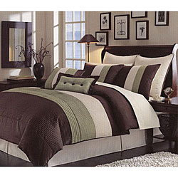 Handcrafted Green Pintuck 8-piece Comforter Set