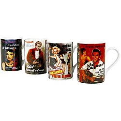 Konitz 'Cinema' 10-ounce Assorted Design Mugs (Set of 4)
