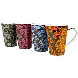 Konitz 'Rocaille' 13-oz Assorted Color Mugs (Set of 4)