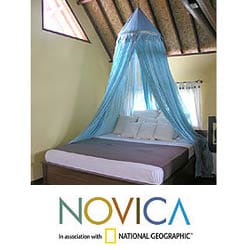 Mosquito Net 'Sleeping Beauty Blue' Bed Valance (Indonesia)