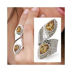 'Golden' Citrine Wrap Ring (India)