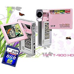 SVP T900 High Definition Pink Digital Camcorder/ 8GB SD