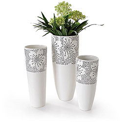 Que Patterned Round Vase (Set of 3)
