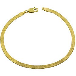 10k Gold Two-tone Reversible Herringbone Bracelet