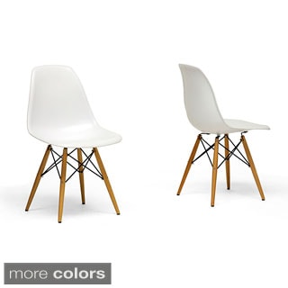 Huge Selection Wood Leg White Accent Chairs (Set of 2)