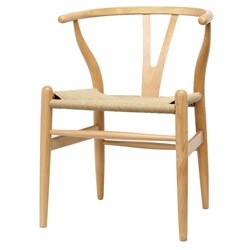 Wood Chair with Hemp Seat