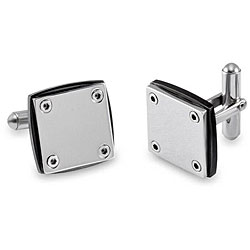 Two-tone Stainless Steel Men's Riveted Cuff Links