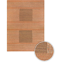 Hand-woven Mandara Orange Rug (5' x 7'6)
