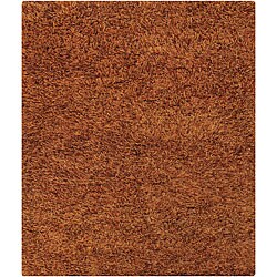 Hand-woven Mandara Orange New Zealand Wool Rug (6'6 x 8'2)