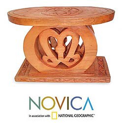 Wood Throne 'Ashanti Wisdom' Ottoman (Ghana)