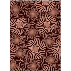 Hand-tufted Opposite Flowers Red Rose Wool Rug (5' x 8')