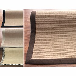 Handmade Alexa Eco Natural Fiber Cotton Border Jute Rug (5' x 8')