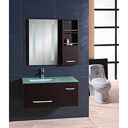 Design Element Milan Modern Wall Mount Single Vanity Set