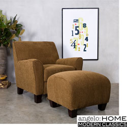 angelo:HOME Baxter Arm Chair and Ottoman Cardigan Autumn Brown