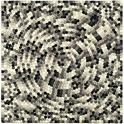 Handmade Soho Mosaic Black New Zealand Wool Rug (6' Square)